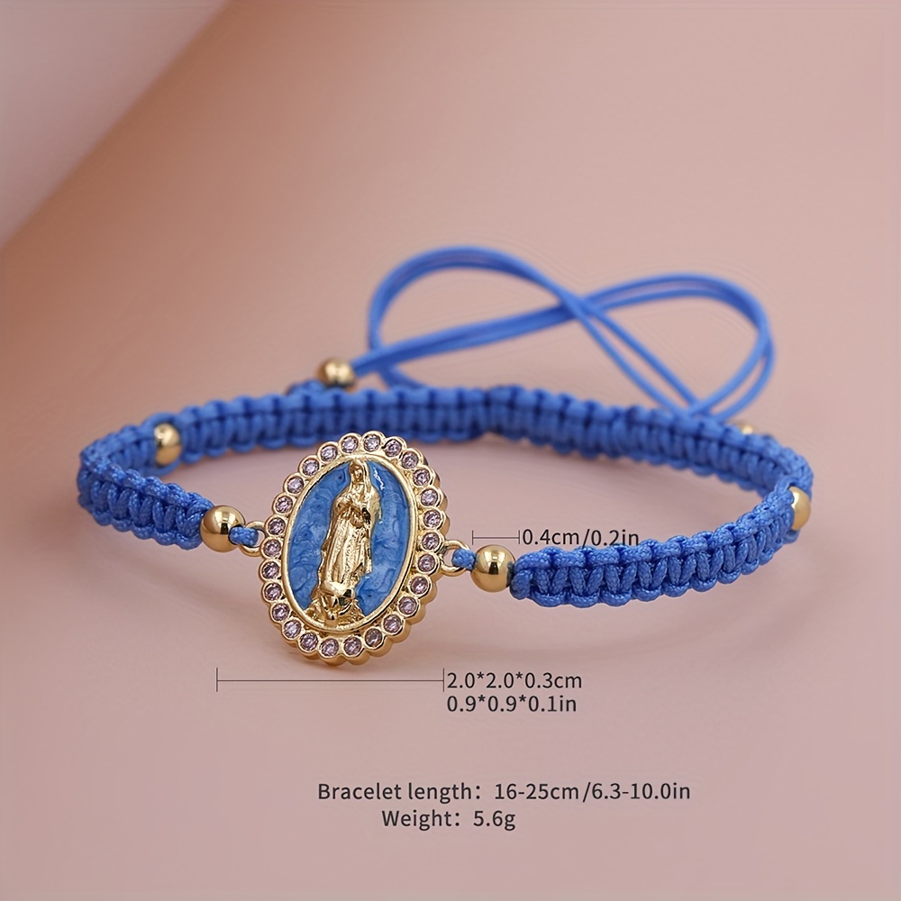 Handmade Braided Rope Virgin Mary Saint Jude Bangles Bracelet