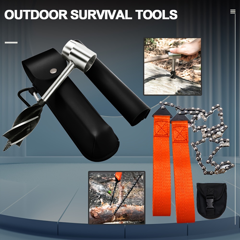 1 Set Outdoor Safety Survival Equipment With Multi Functional Survival  Drill And Scroll Saw Outdoor Camping Supplies - Sports & Outdoors - Temu