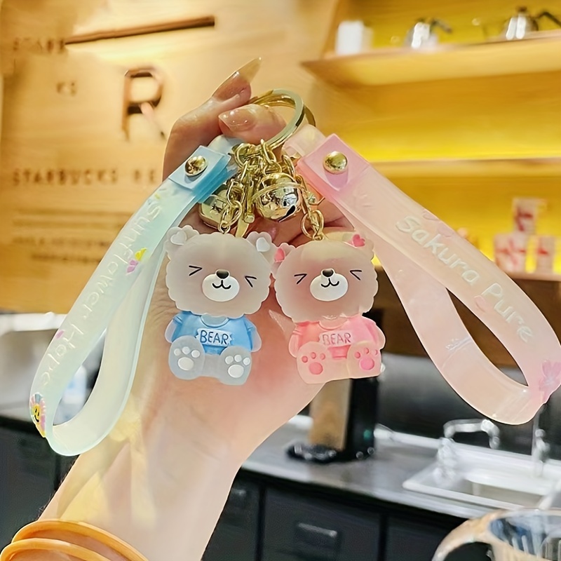 1pc Creative Cyberpunk Style Doll Bear Cartoon Bear Keychain Pendant  Cartoon Silicone Doll Pendants For Diy Jewelry Making Fashion Car Key Ring  Ornament Perfect For Gift, Free Shipping For New Users