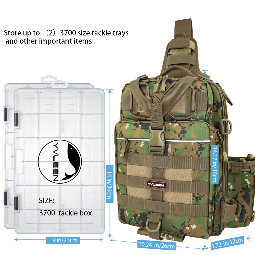 YVLEEN Sling Fishing Tackle Bag - Outdoor Fishing Tackle Storage Pack