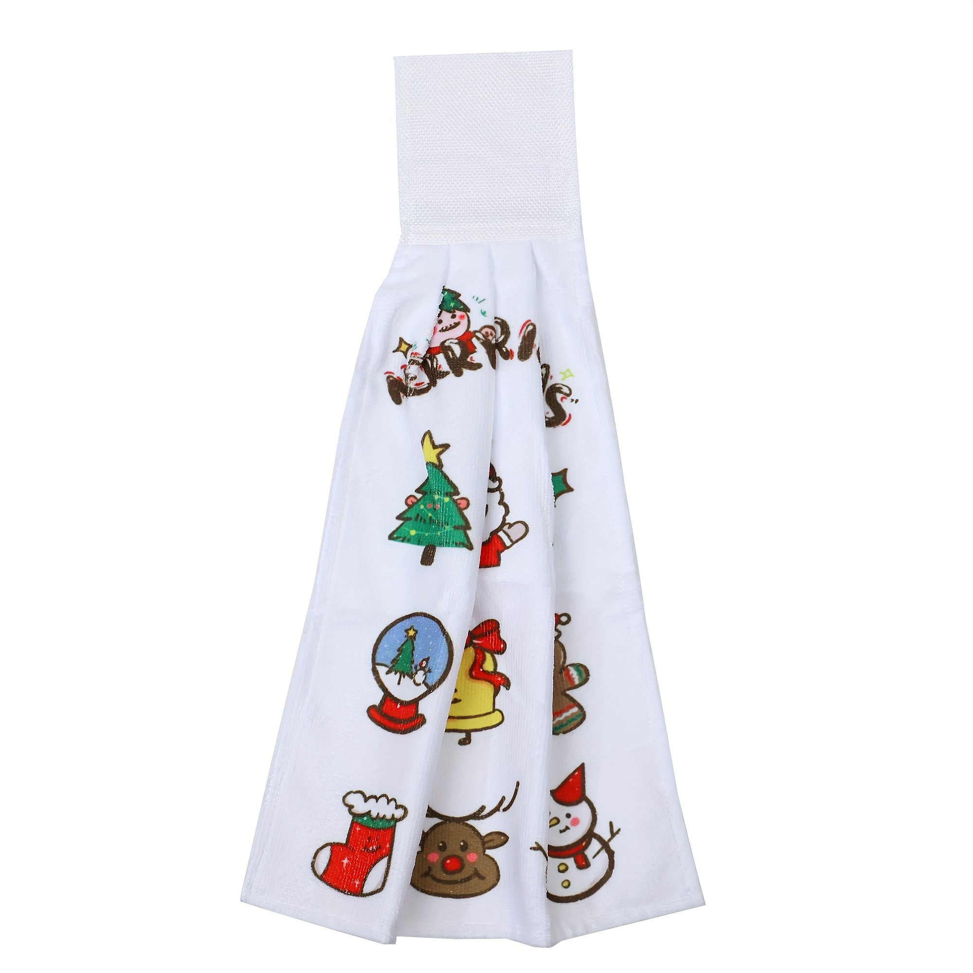 Cute Christmas Pattern Fingertip Towel Hanging Towel For - Temu