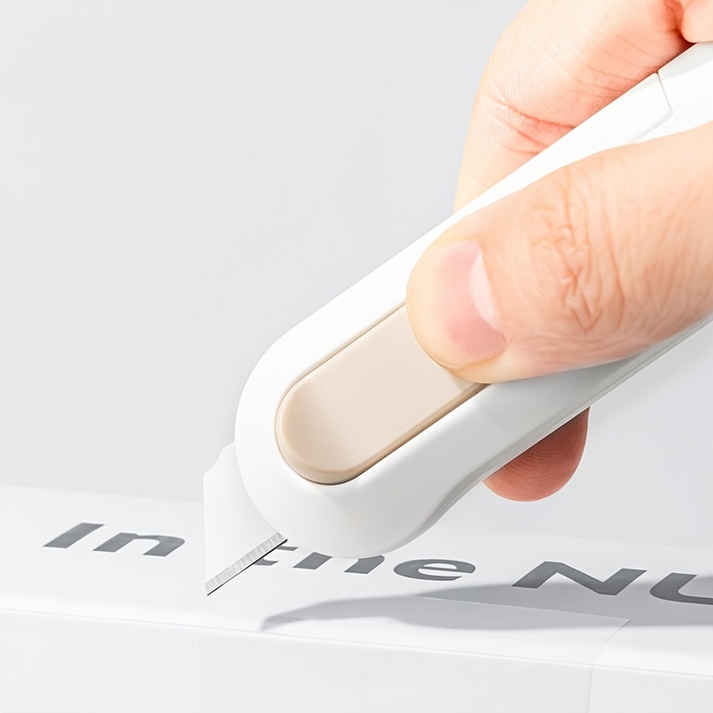 1pc Paper Cutter Cutting Knife With Sk5 Blade Automatic Retract Safe