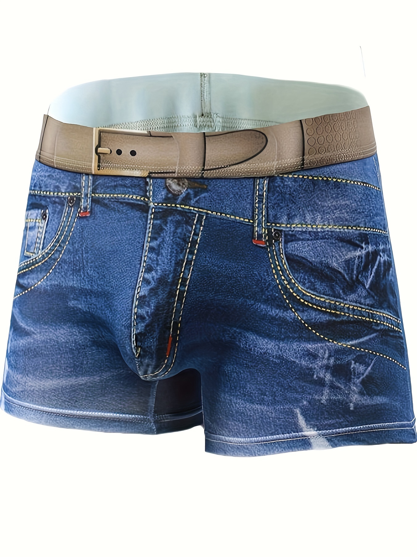 Men Denim Underwear 3D Sexy Boxer Jeans Shorts Classic Print Boxers Mens  New Fashion Cowboy Underpants Trunks Brand Underwear Cotton Shorts