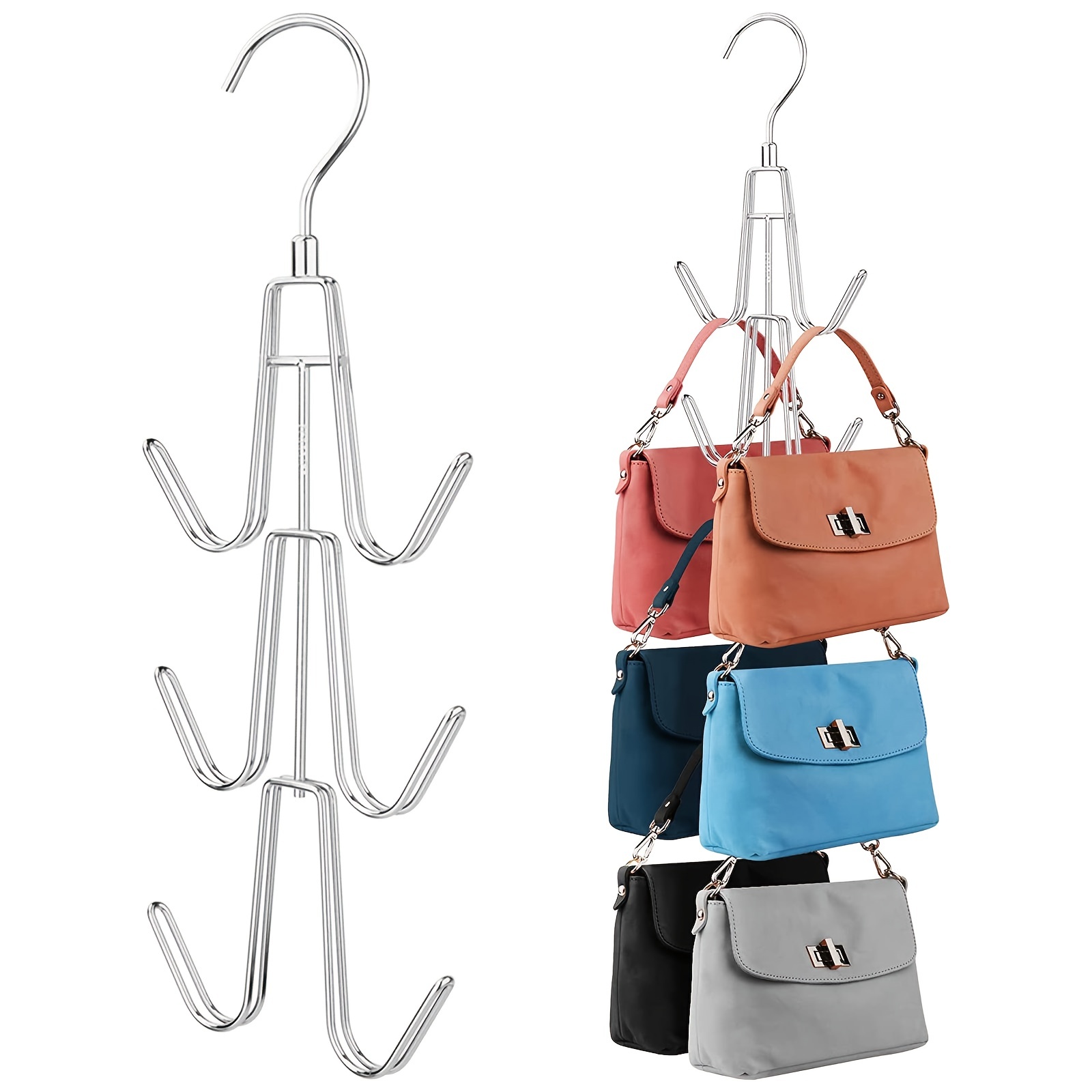 1pc Diy Assembly Closet Hanging Storage Rack Hook Type Shoes Clothes