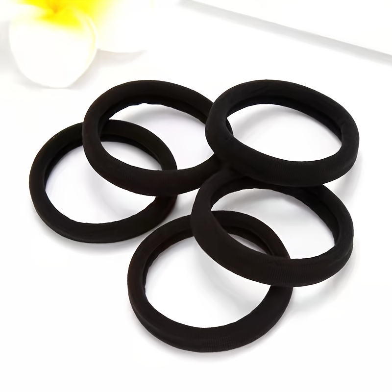 100pcs Solid Hair Tie Ponytail Holder Minimalist Hair Band