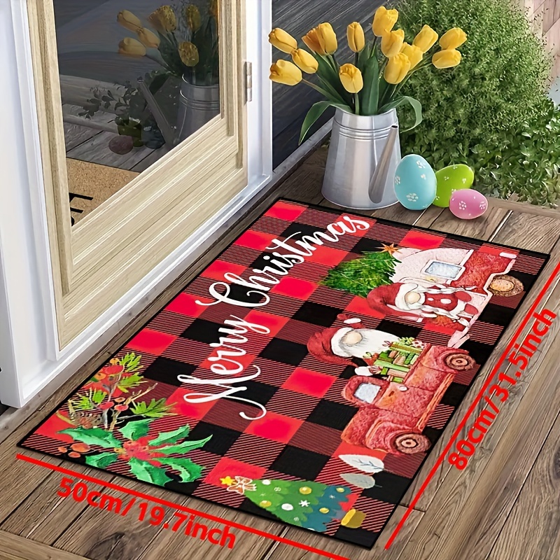 Winter Candy Pine Decor Doormat Indoor Outdoor Carpet - Temu