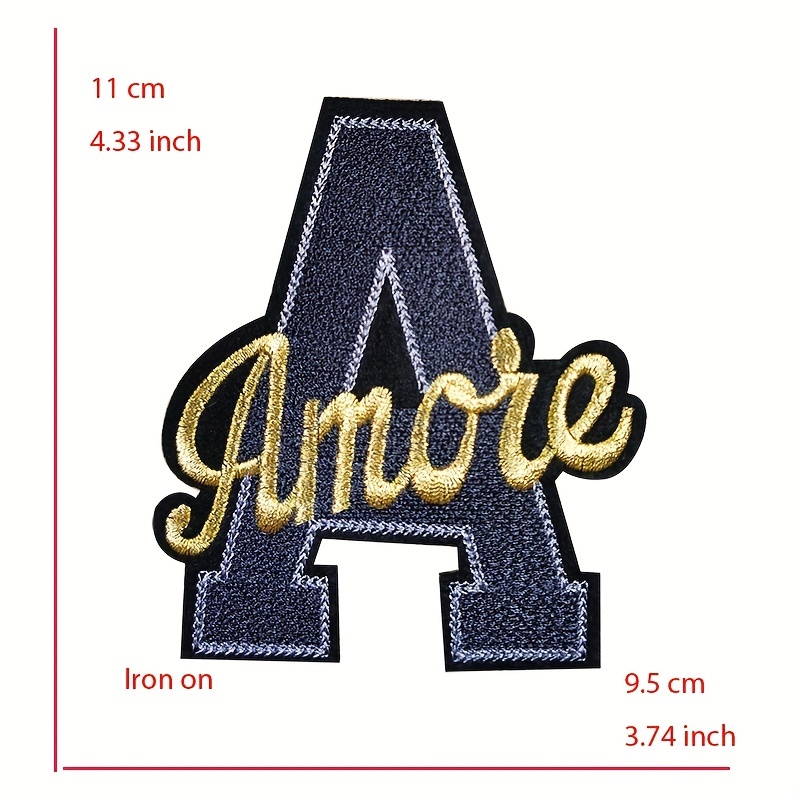  Letter Patchs Self-Adhesive Iron On Letters Patchs 1 PC Preppy Letter  Patches Stick on Letter Stickers Varsity Letter Patches