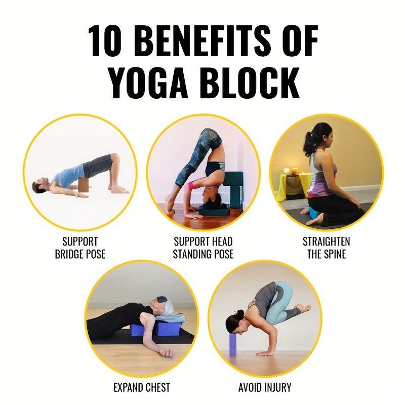 URBNFit Yoga Block - 1PC - Moisture Resistant High Density EVA Foam Block -  Improve Balance and Flexibility Perfect for Home or Gym - Free PDF Workout  Guide