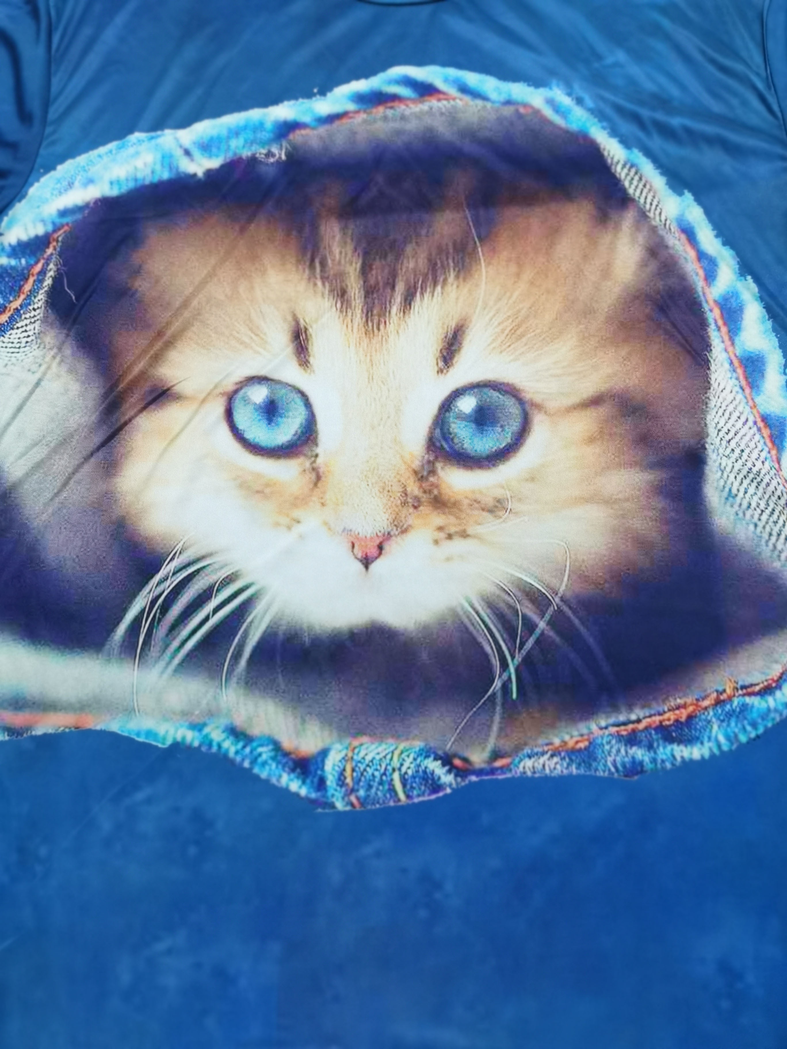 Blue shop cat shirt