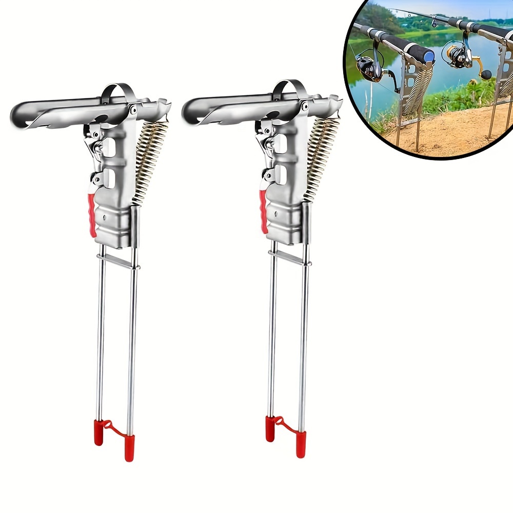 Automatic Double Spring Fishing Rod Holder, Stainless Steel Rod Stand,  Adjustable Sensitivity & Folding Fish Pole Rack Small Fishing Rod, Shop  The Latest Trends