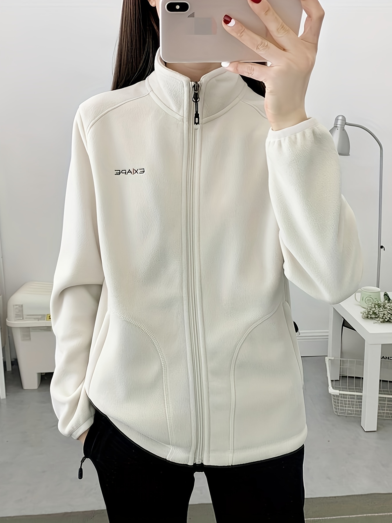 White polar fleece clearance jacket