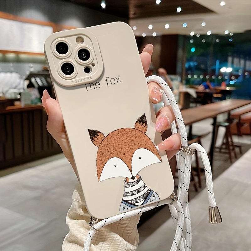 

Cartoon Fox Phone Case With Lanyard For Iphone 14, 13, 12, 11 Pro Max, Xs Max, X, Xr, 8, 7, 6s, Plus, Mini, Protective And Durable Phone Case, Gift For Birthday, Girlfriend, Boyfriend, Friends