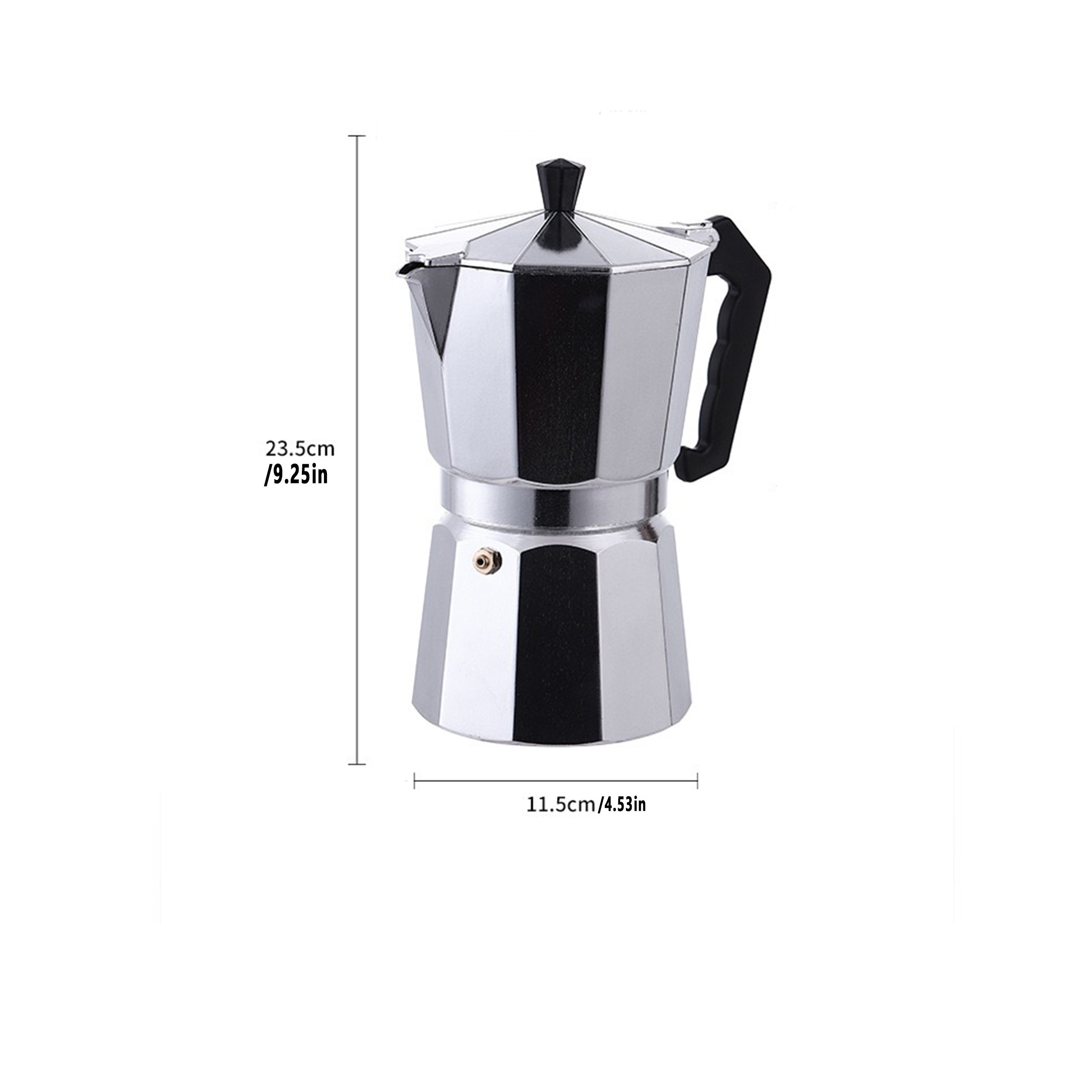 N&S AMOCWJ - Cafetera de aluminio 3 hecha en Italia, cafetera de café  expreso para estufa, cafetera cubana blanca, cafetera para estufa, cafetera