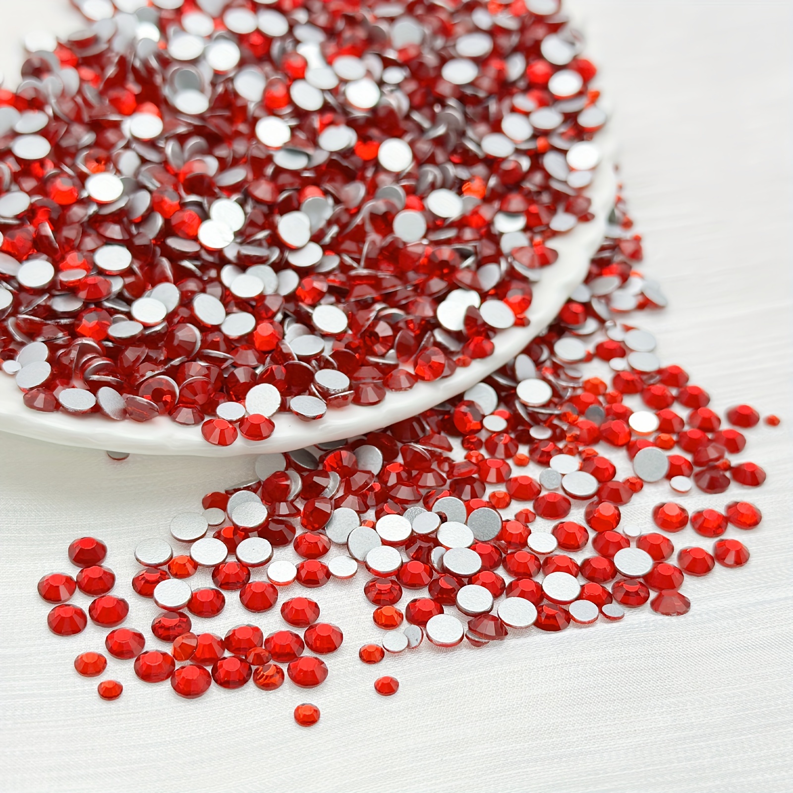 1440pcs Red Rhinestone Crystals Flat Back Rhinestone Round Flat Stones For  Nail Art Crafts, Clothes, Shoes, Jewelry Making Decoration (red/Siam)