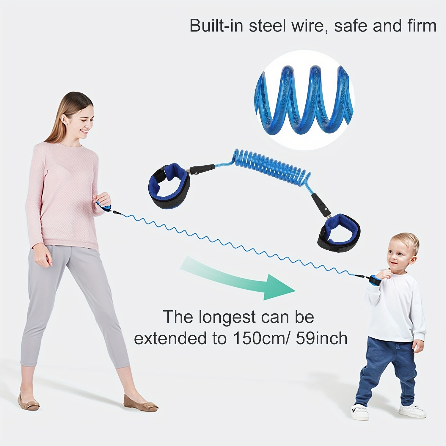 Pulsera antipérdida para niños de 2,5 m, correa para niños con rotación de  360 °, arnés de seguridad para la muñeca, cómoda pulsera antipérdida para  bebé, naranja Ormromra WLJ-0672