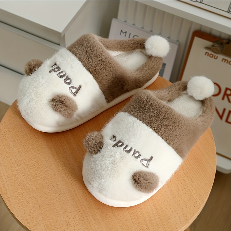 Fluffy 2025 panda slippers