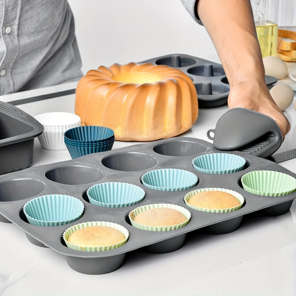 Silicone Baking Cups, Reusable Cupcake Liners, Home Cake Molds, Standard  Size Muffin Liners, Dishwasher Safe, Baking Tools, Kitchen Gadgets, Kitchen  Accessories - Temu