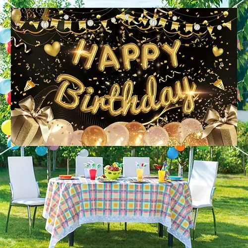 Happy Birthday Party Decorations Colorful Birthday Banner Backdrop Large  Rainbow Happy Birthday Yard Sign Background It's My Birthday Party Indoor