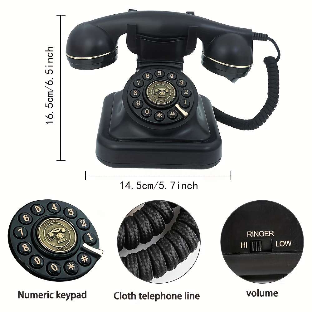 Teléfono Retro Cable Estilo Vintage, Teléfono Fijo Novedoso