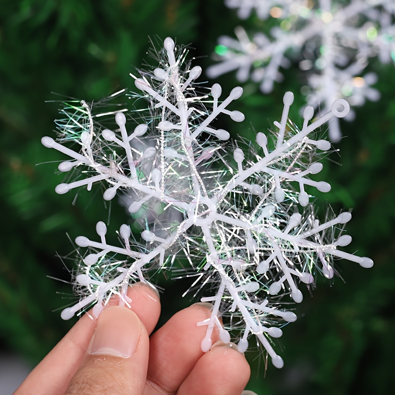 Christmas Decoration Snowflakes Wrapped Wire Plastic - Temu