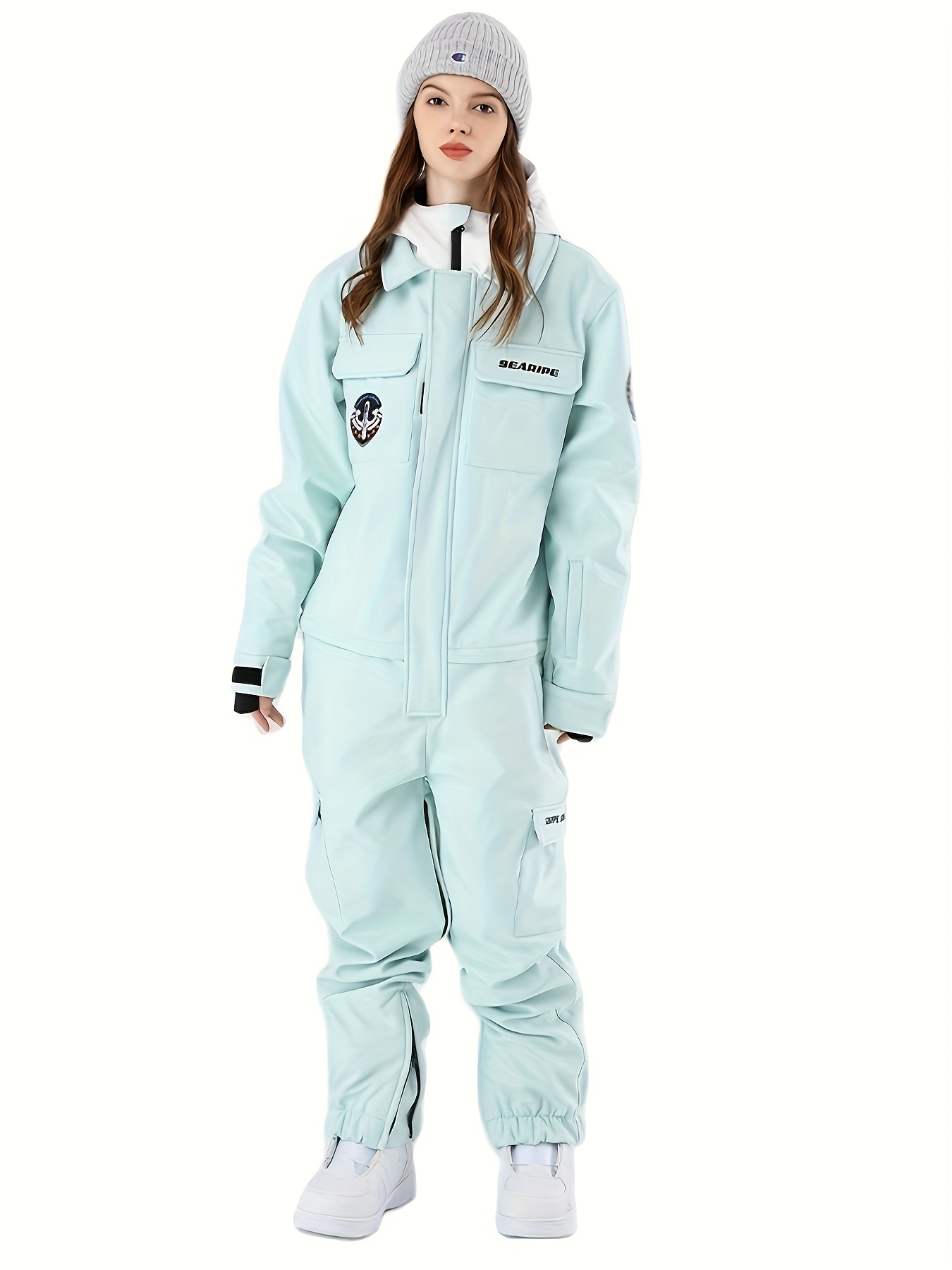 Traje de esquí de alta calidad para mujer, conjunto de chaqueta y  pantalones térmicos impermeables a