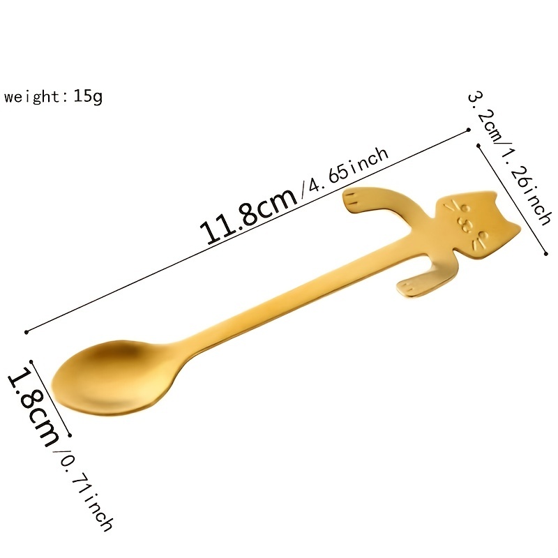 Golden Mini Cat Coffee/Tea Stirring Spoon