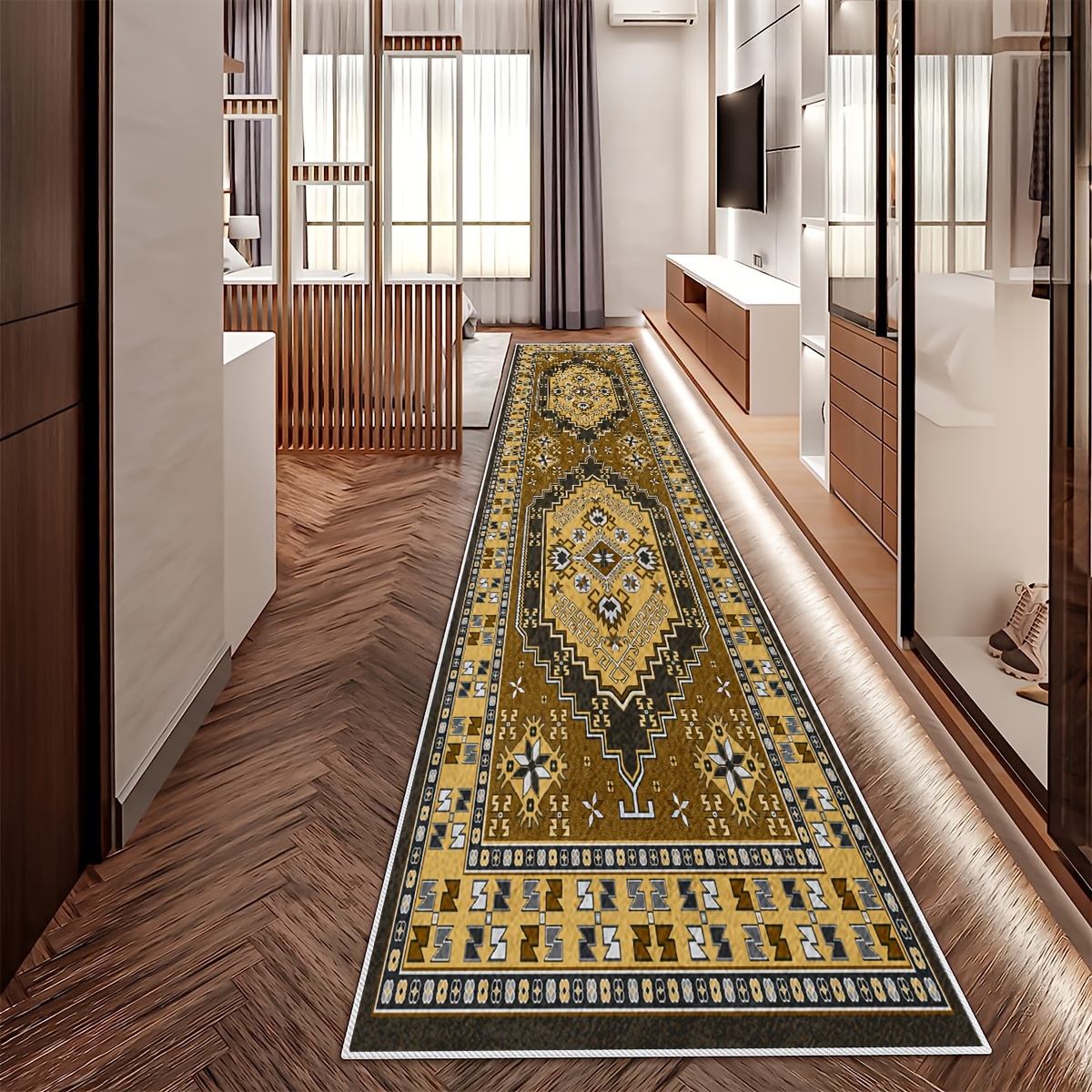 Traditional Geometric Laundry Room Runner Rugs Extra Long - Temu