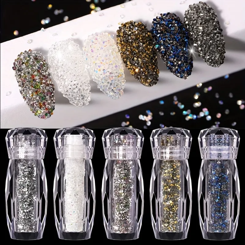 Bottle Clear Silver Black Ab Nail Art Rhinestone Decorations - 3d Micro  Crystal Beads For Diy Manicure Accessories - Temu Japan