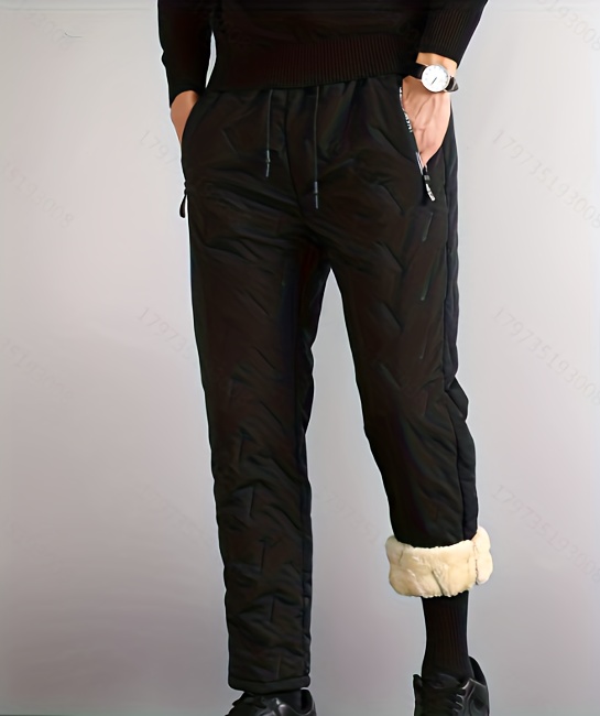 Men's Winter Pants Fleece Lined Ski Waterproof Zip Multi - Temu