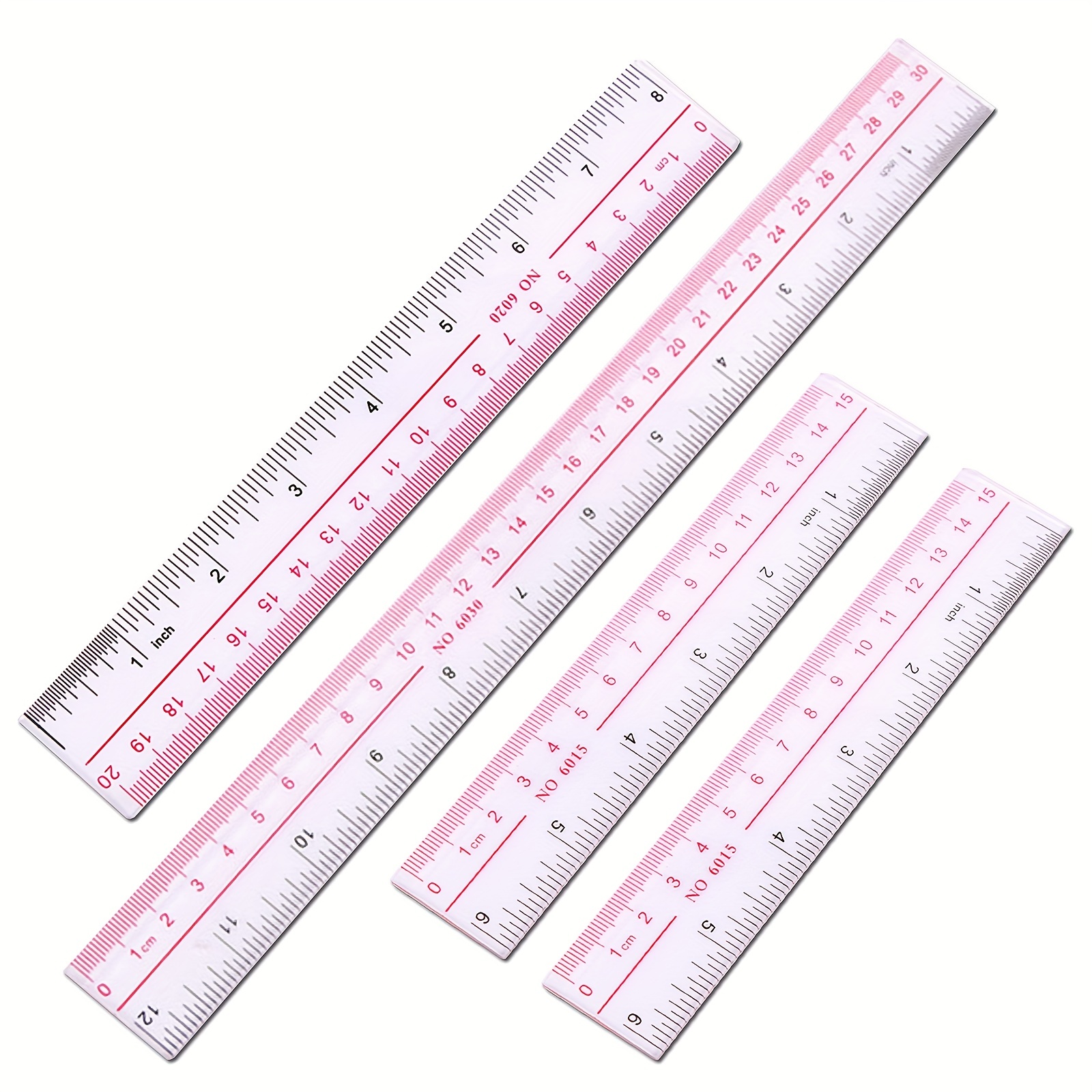 Wood Ruler 20cm 8 Inch 2 Scale Office Rulers Wooden Measuring Ruler 6pcs