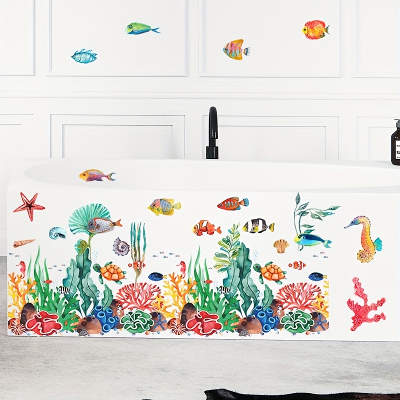 1pc Pegatinas Pared Decorativas Peces Delfines Océano - Temu Chile