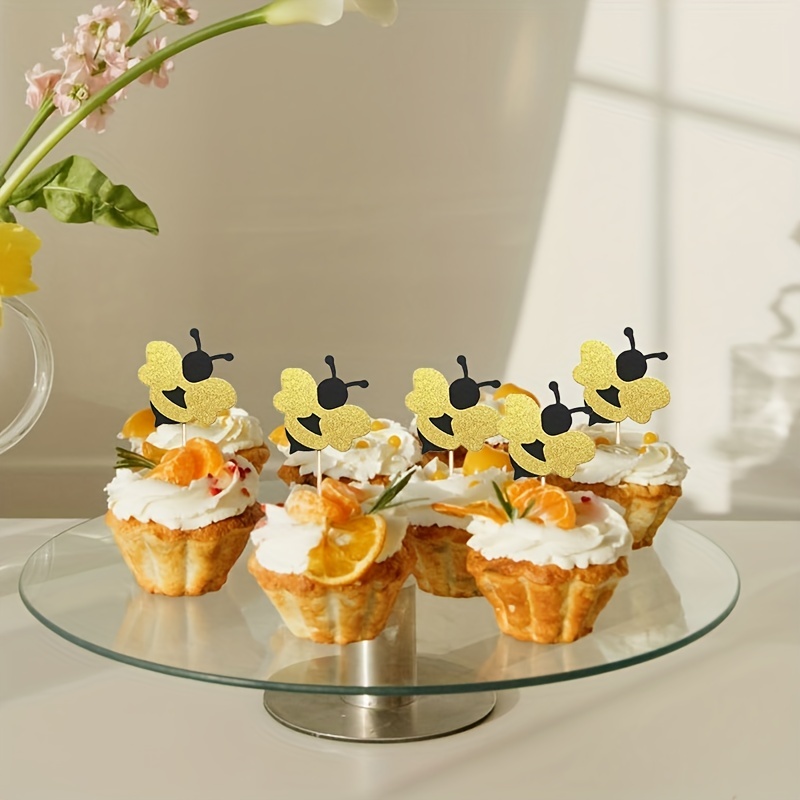 Bee Cupcake Toppers & Wrappers Serves 16 Guests | Cup Cake Liners for Kids  Birthday, Baby Shower, and any Bumble Bee Sugar Themed Party Decorations