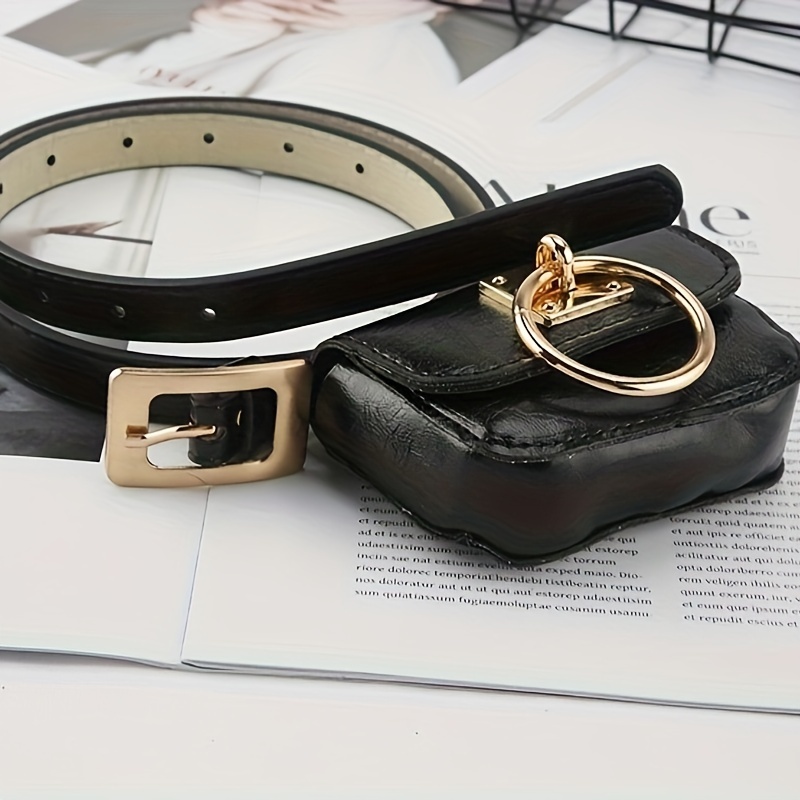  womens belt purse Leather Chain Belts with min belt bag  Leather Chain Belt Bag for Women Mini Leather chain Fanny Pack Detachable Belt  Chain Bag leather belt bag