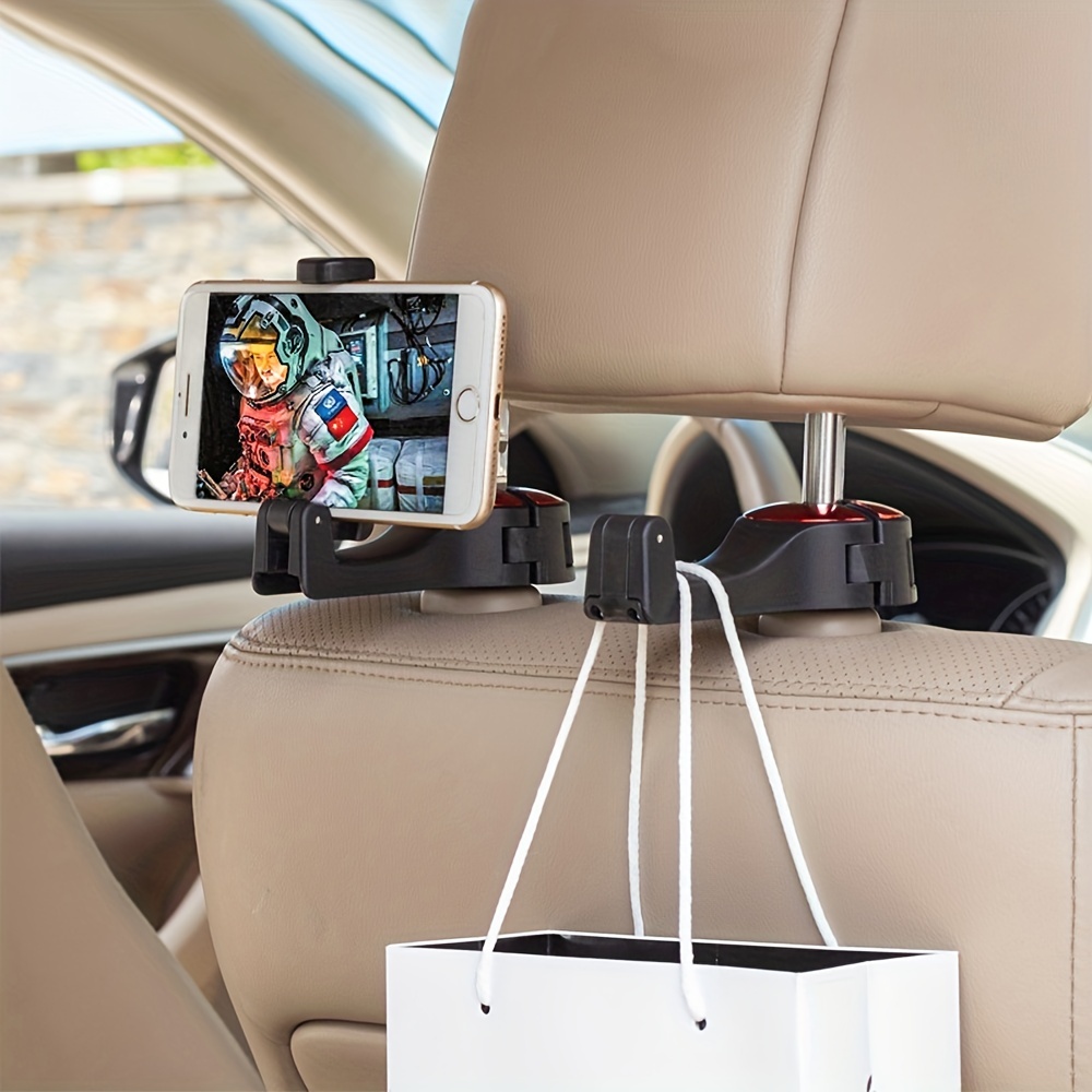 2 In 1 Car Headrest Hidden Hook, Car Seat Hooks with Magnetic Phone Holder