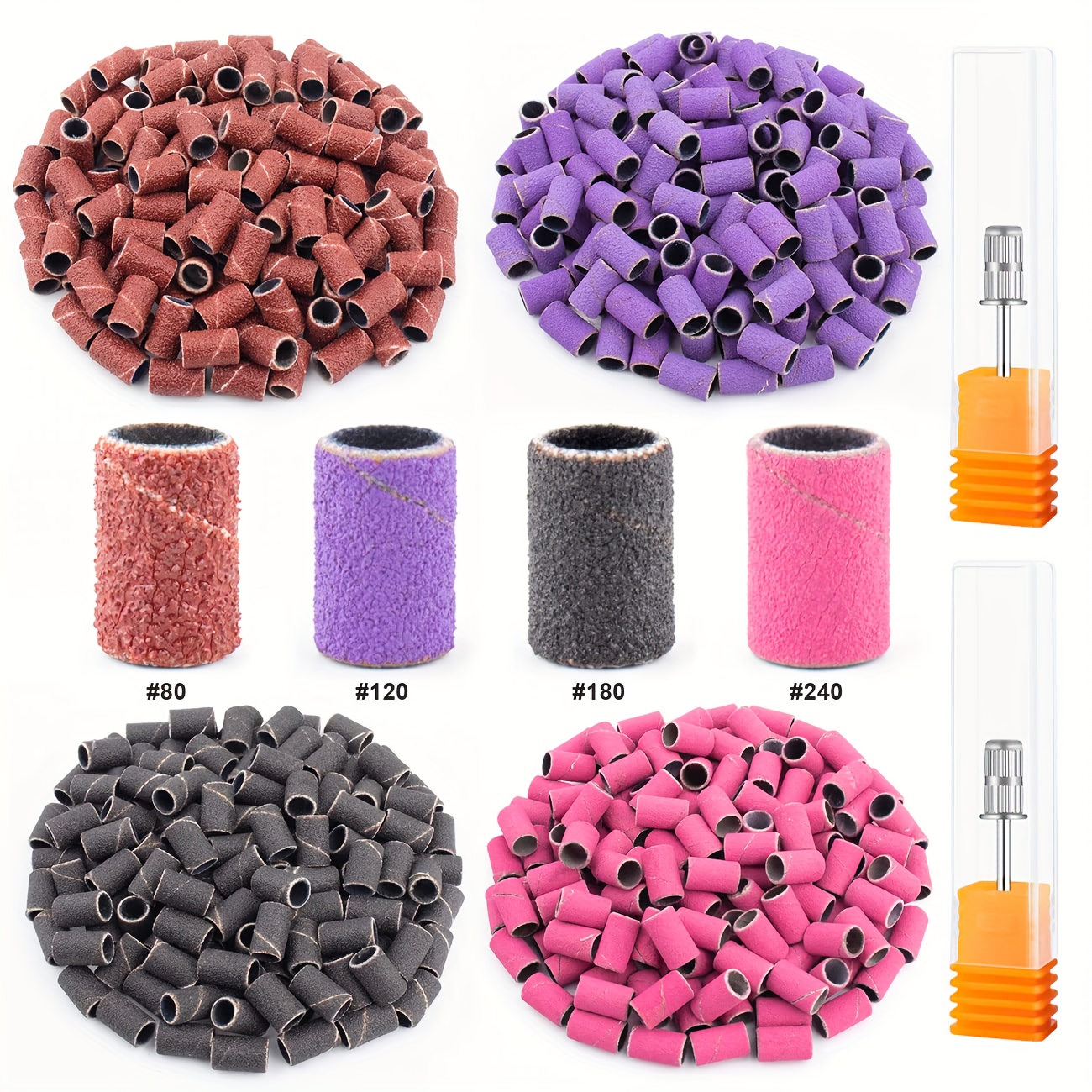  200 Pcs Sanding Bands for Nail Drill, 60# Coarse