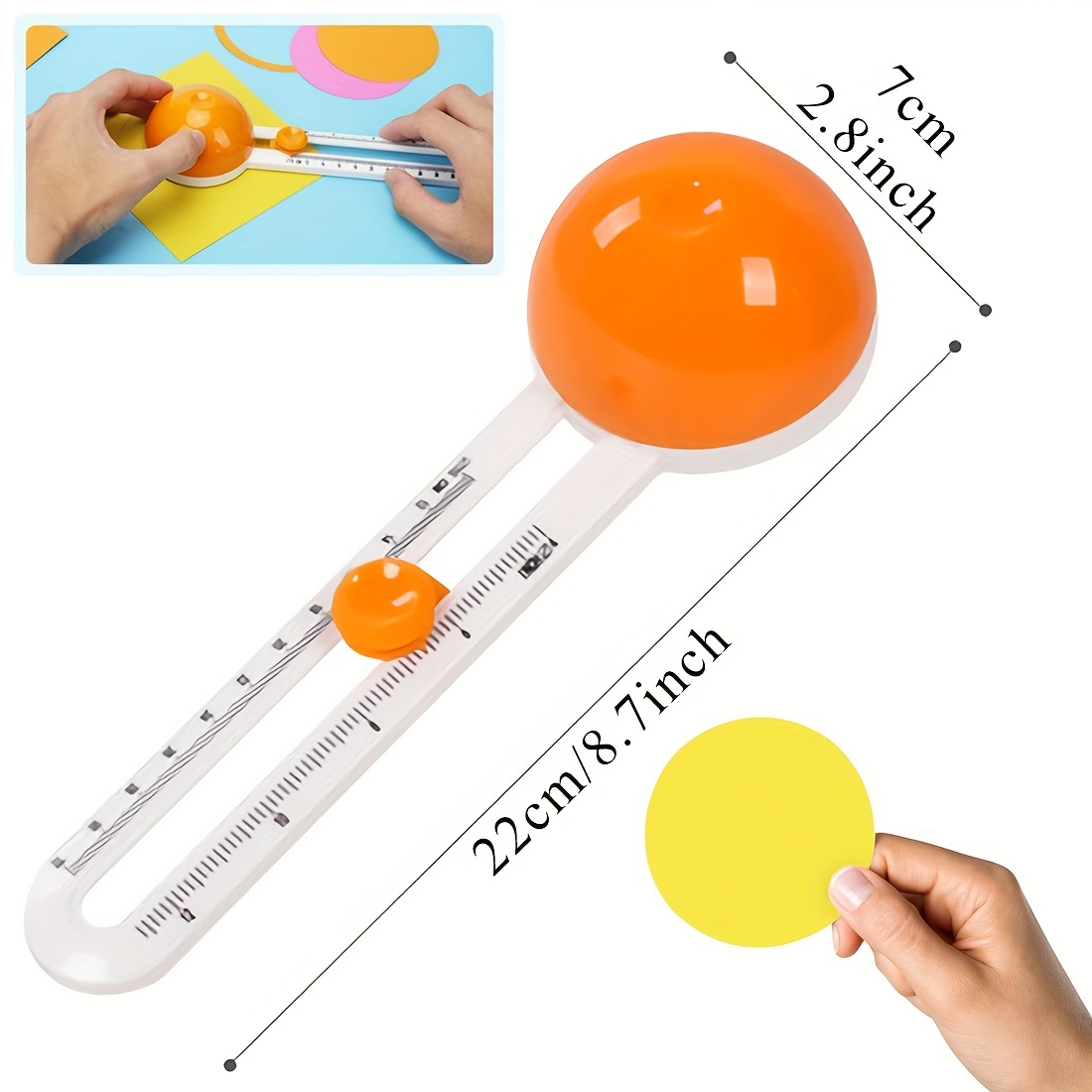 Circle Cutter, Circular Paper Cutter, 360 Degree Rotation Scale Slide  Adjustment Anti Slip Circle Paper Trimmer with Replacement Head for Art DIY