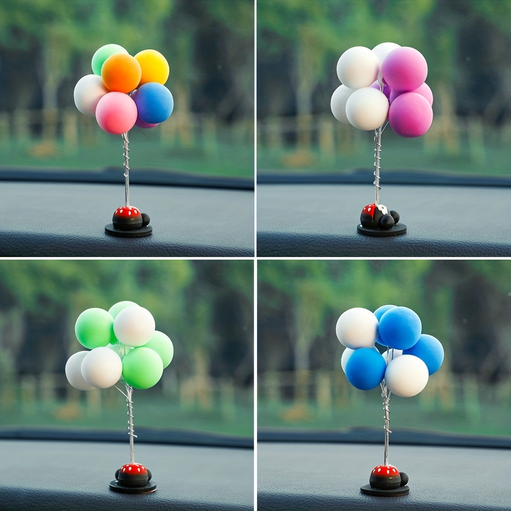 Décoration de tableau de bord de voiture, ballons colorés d