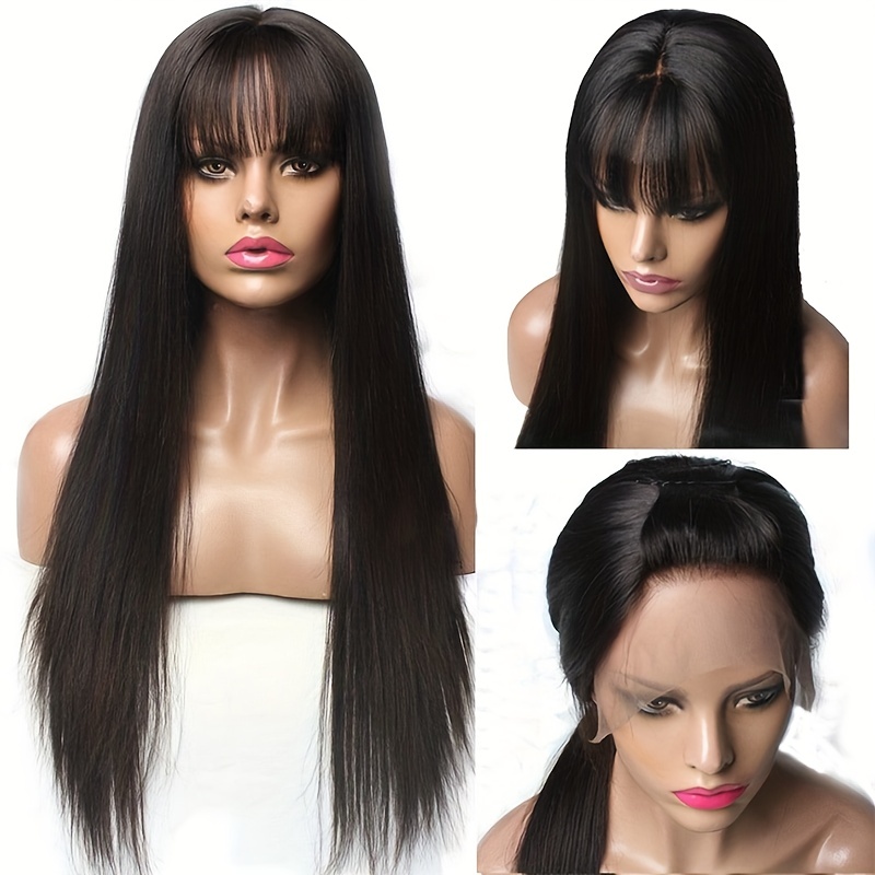 Straight Lace Front Wigs Bangs Long Straight 13 4 Lace Temu