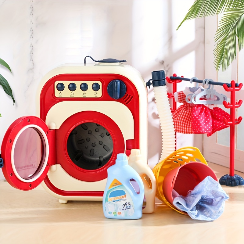  Juego de lavadora para niños, kit de juego de simulación de  lavandería, seguro para niños, fácil de almacenar y transportar, mini  juguete duradero con detalles realistas, ideal para niñas y niños