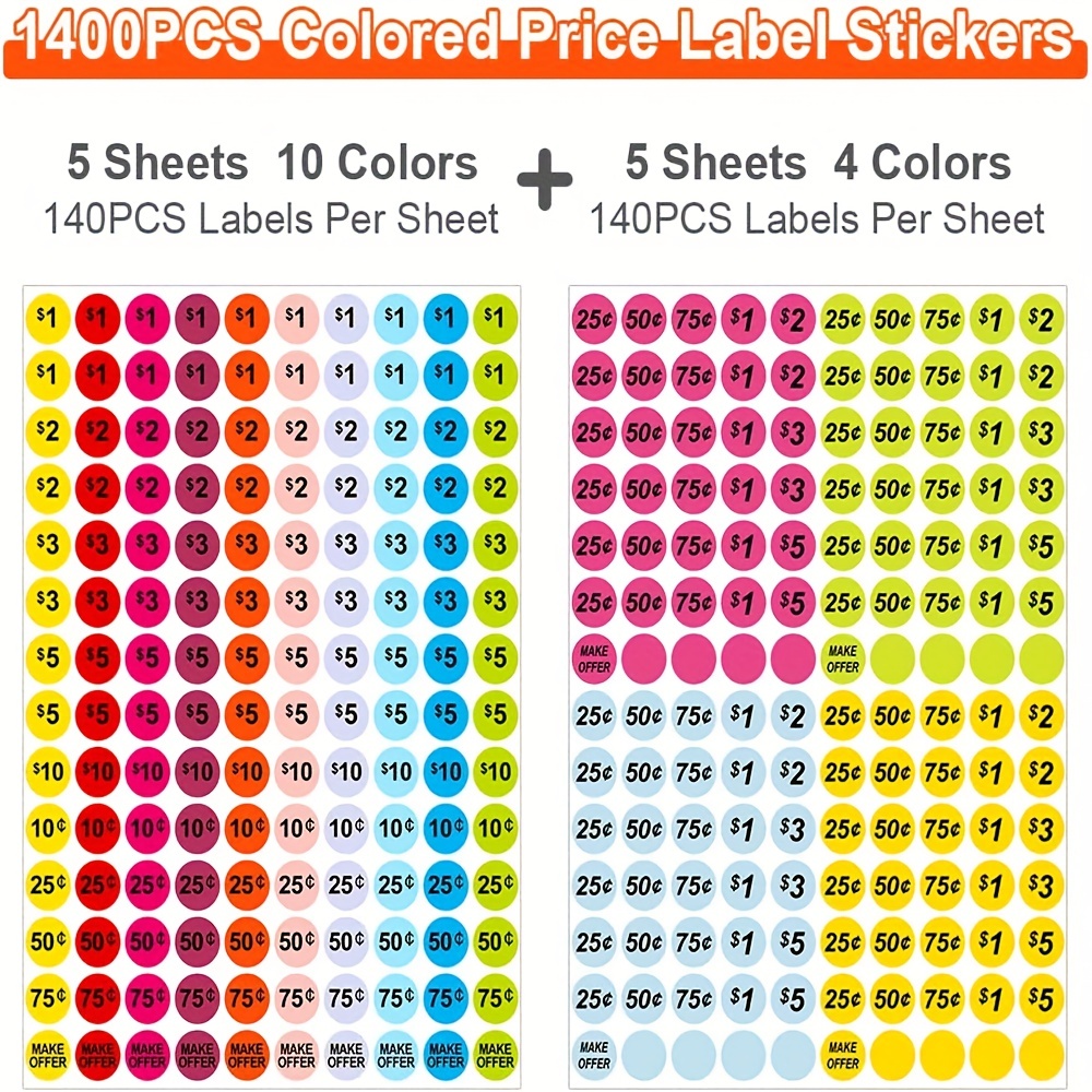 120pcs Price Tag Stickers Large Sale Stickers Starburst Garage Sale Price  Stickers Yard Sale Price Stickers Neon Color Removable Price Labels For