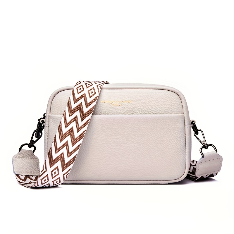 Mini Three-piece Geometric Pattern Zipper Adjustable Shoulder Strap Square  Bag With Handles Pu Leather Crossbody Handbag