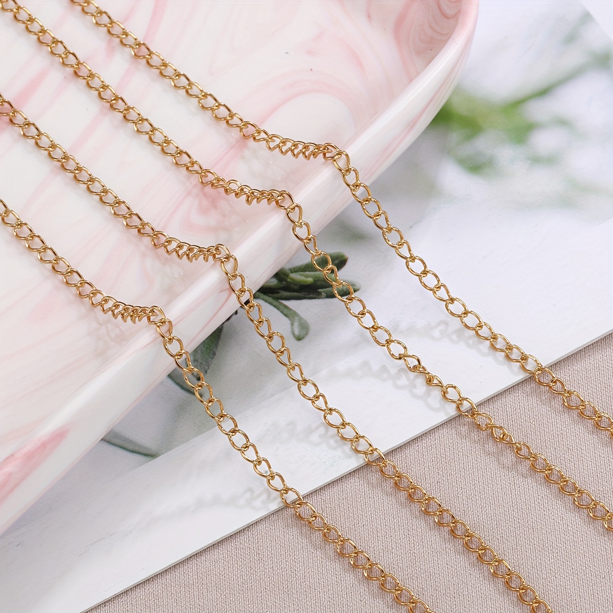 20Pcs 925 Sterling Silver Heart-shaped Tail Chain Extension Chain Extended  Adjusting Chain Pearl Necklace Bracelet Accessories