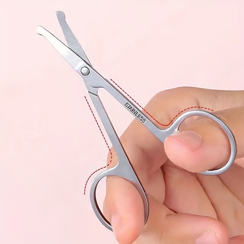 Hair Cutting Shears - Safety Facial Trimming/Clipping Scissors for  Eyebrows,Eyelashes,Nose hair 