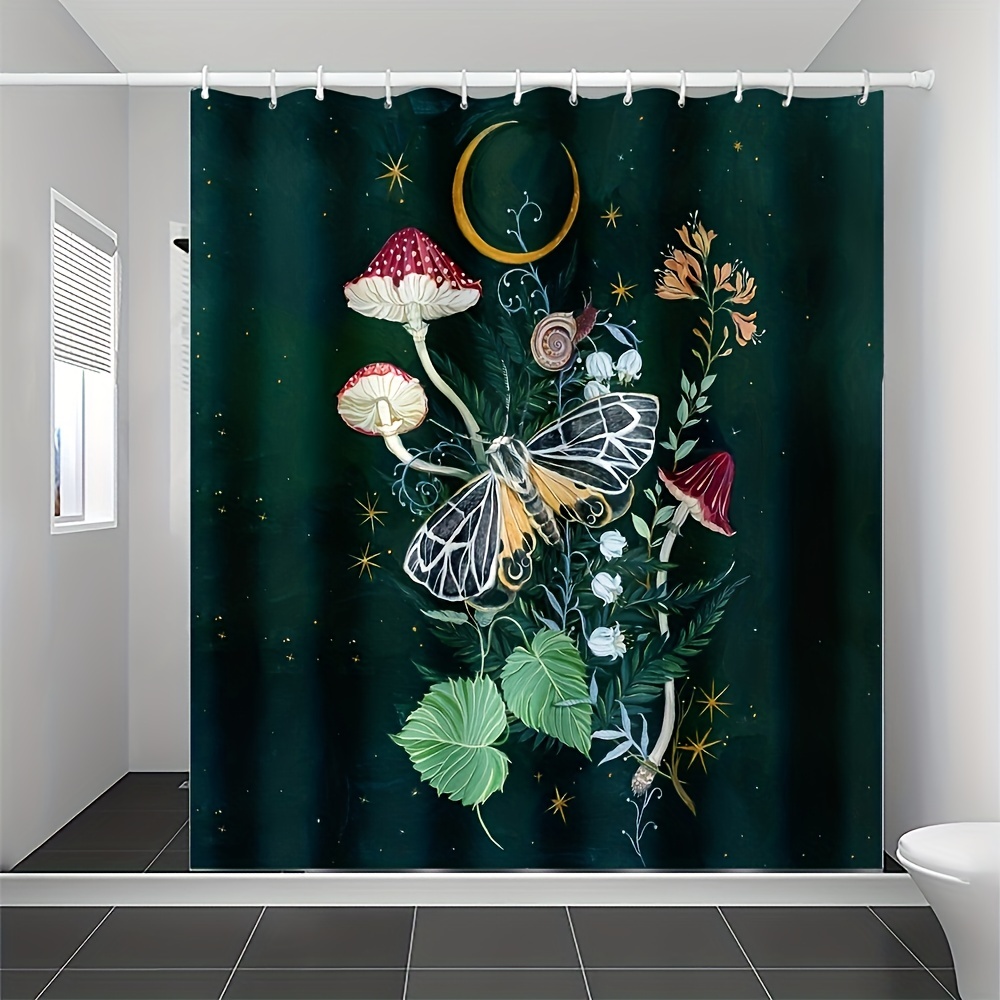 1pc Cortinas De Ducha De Hongos Conjunto De Cortinas De Baño - Temu