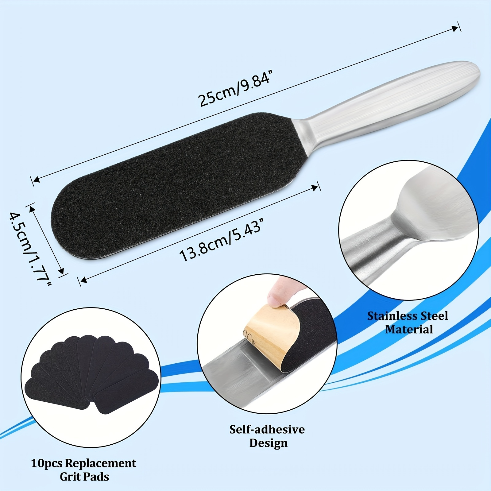 Stainless Steel Foot File Coarse Callus Remover Pedicure Rasp Foot Scraper
