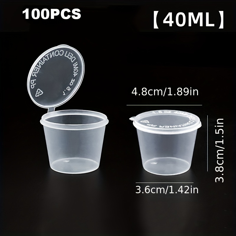 Small Plastic Cups With Lids - 25 Pack 