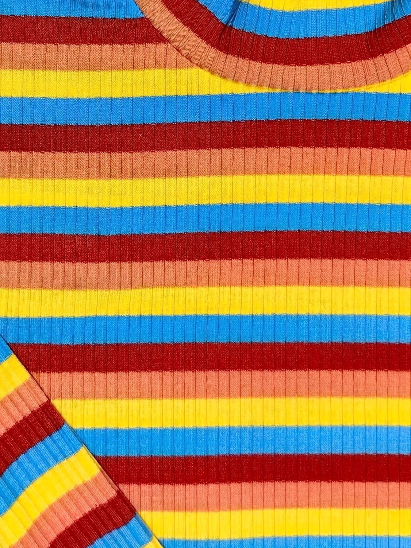Camiseta cuello alto a rayas - Multi-color