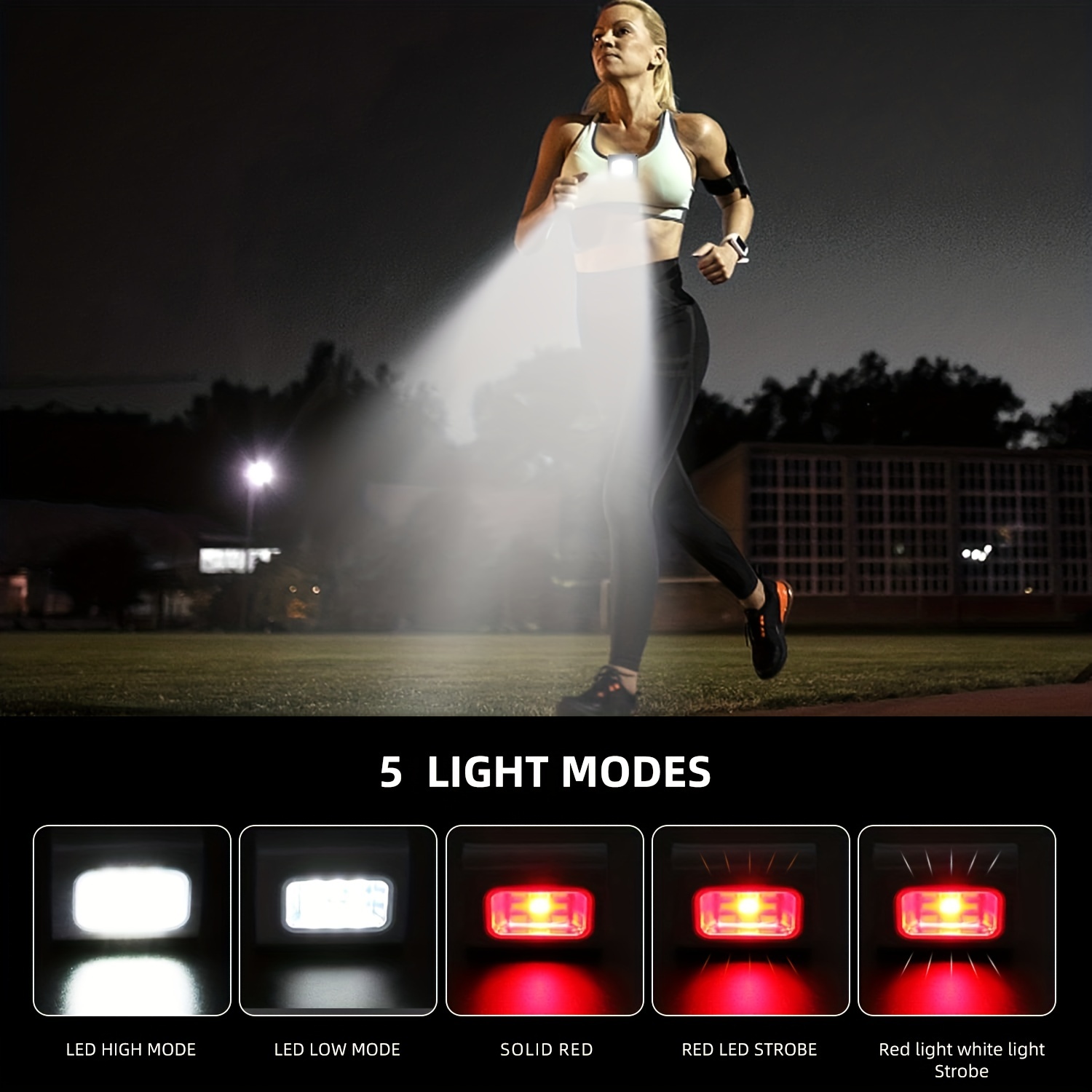 Outdoor Night Clip Lights Reflective USB Rechargeable LED Light