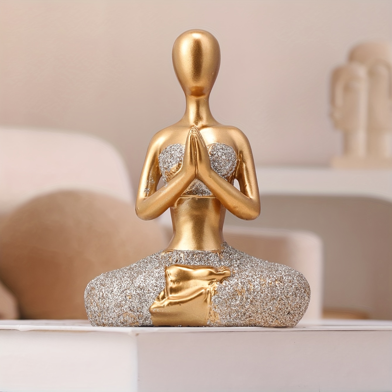 Figurine de femme - Statue de méditation - Sculpture zen - Décoration de  salle de yoga - Décoration de salle de méditation - Accessoires de  décoration