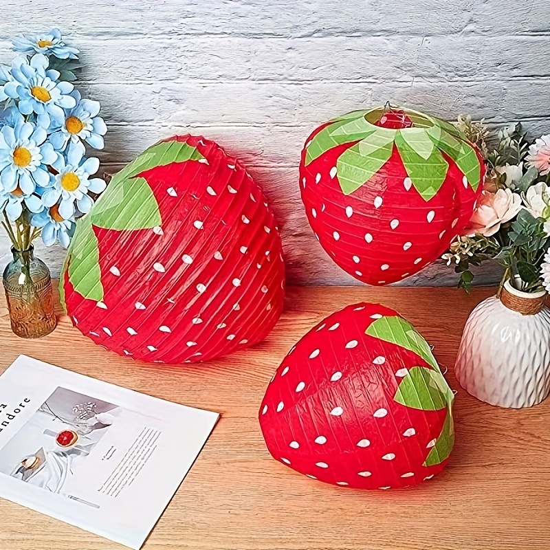 Small Strawberry Paper Lanterns Ornament Very Refreshing And - Temu